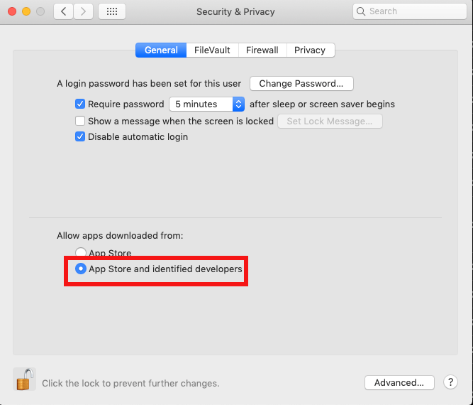 Authorize the connection on macOS